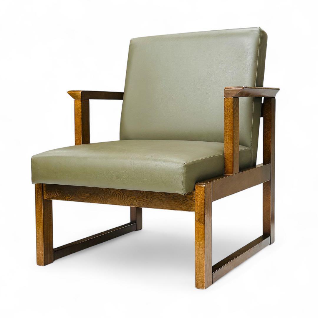 HIDA 飛騨産業 肘付き 椅子 アームチェア 1人掛けソファ 昭和レトロ 1