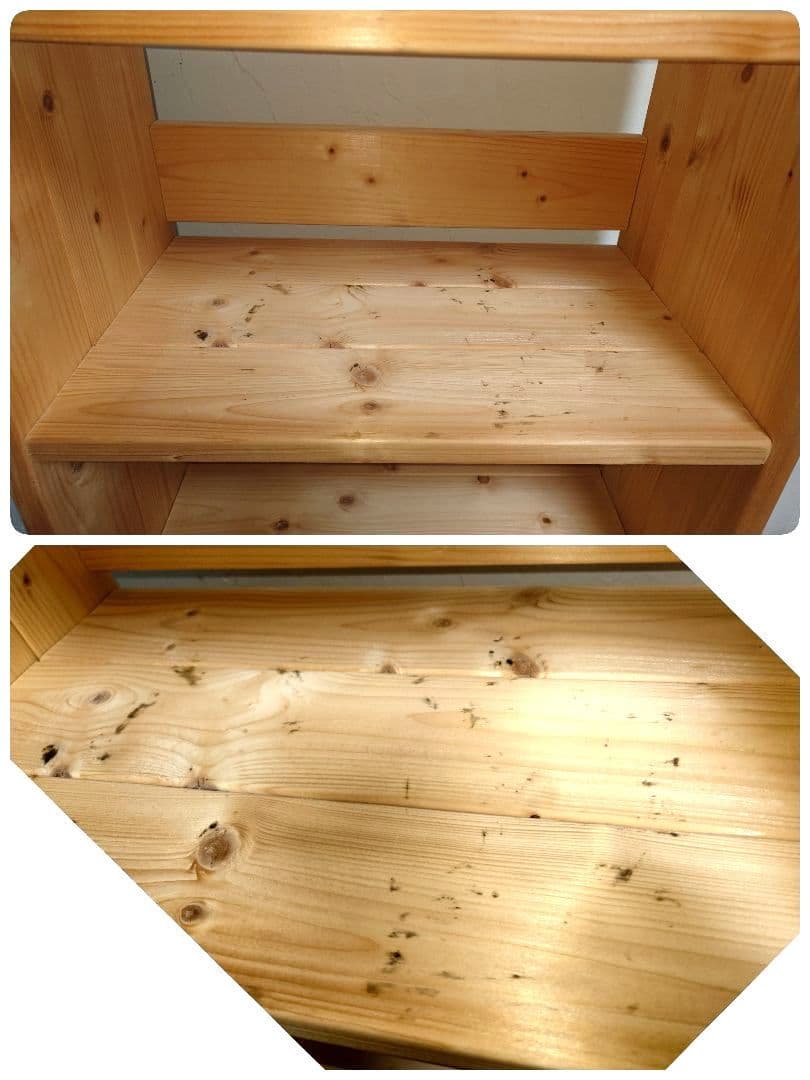 は*こ様 天然木 オープンシェルフ 3段ボックス ウッドラック小物入れ マガジン