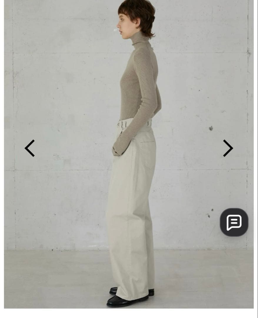 パンツ high waist straight twill pants