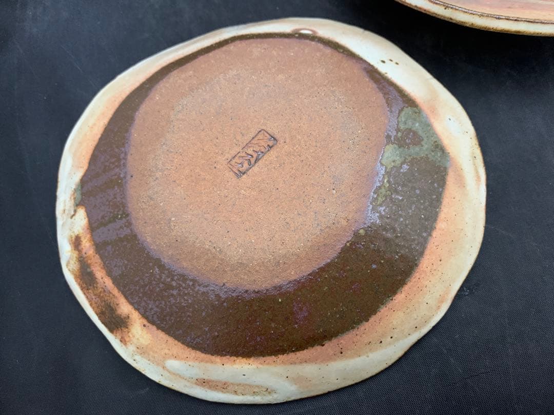 中郷窯　鈴木茂至　信楽焼　紅粉引　丸銘々皿　5枚　寒六窯平野敏三　共箱栞