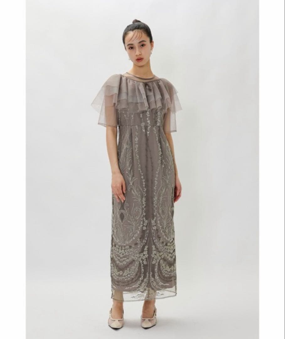 bflat niana マルチケープ刺繍レースドレス 結婚式 二次会 同窓会