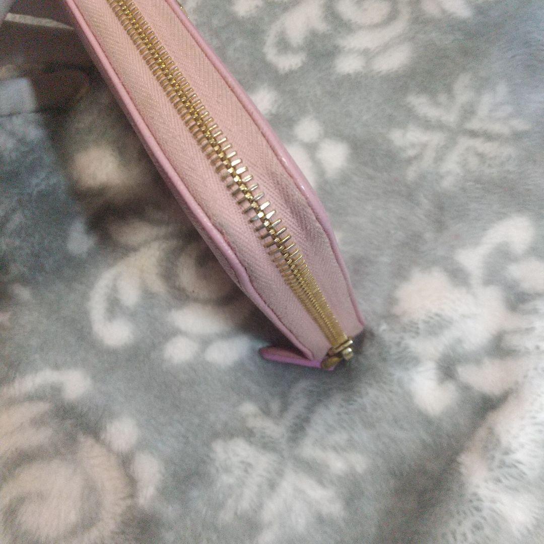 PRADA サフィアーノレザーラウンドファスナー 長財布 ピンクベージュ系