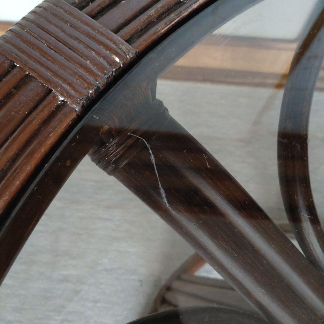 ラタンテーブル　ガーデンテーブル　机 ガラステーブル