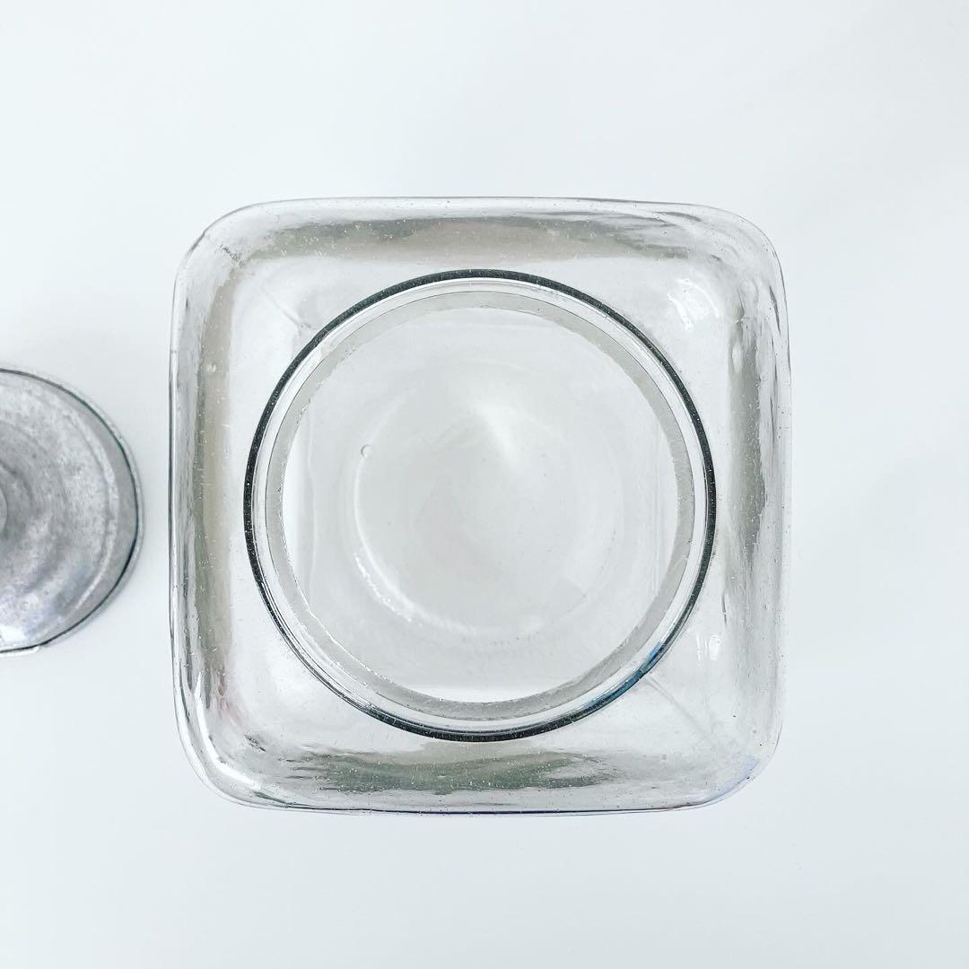 ガラスキャニスター　古道具　レトロインテリア　ビンテージ雑貨　ブロカント　古物