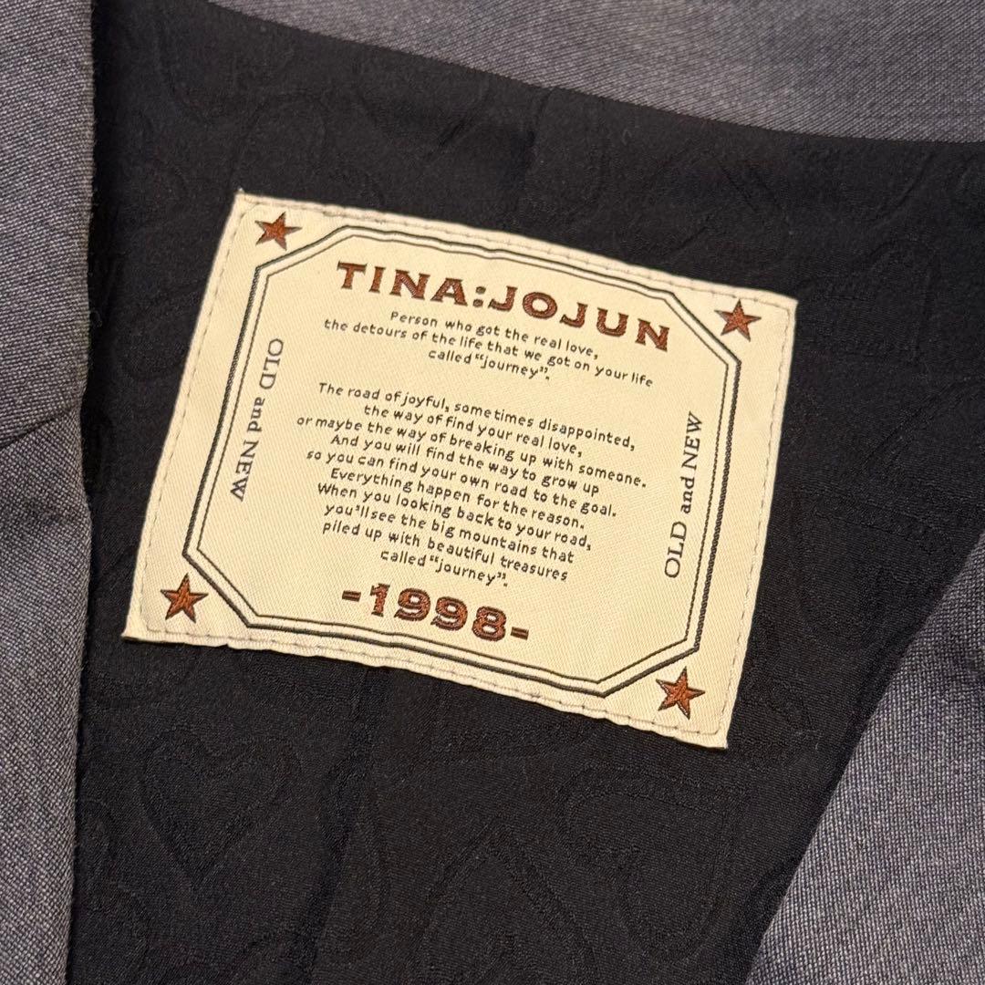 tinajojun ハート刺繍入り テーラードジャケット グレー