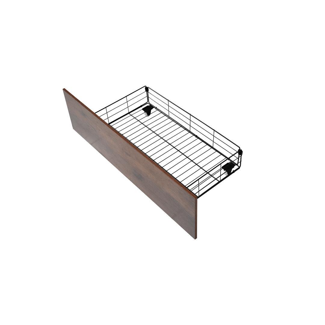 37%OFF!パイプベッドフレーム　折り畳み　引き出し付き　シングル　BROWN