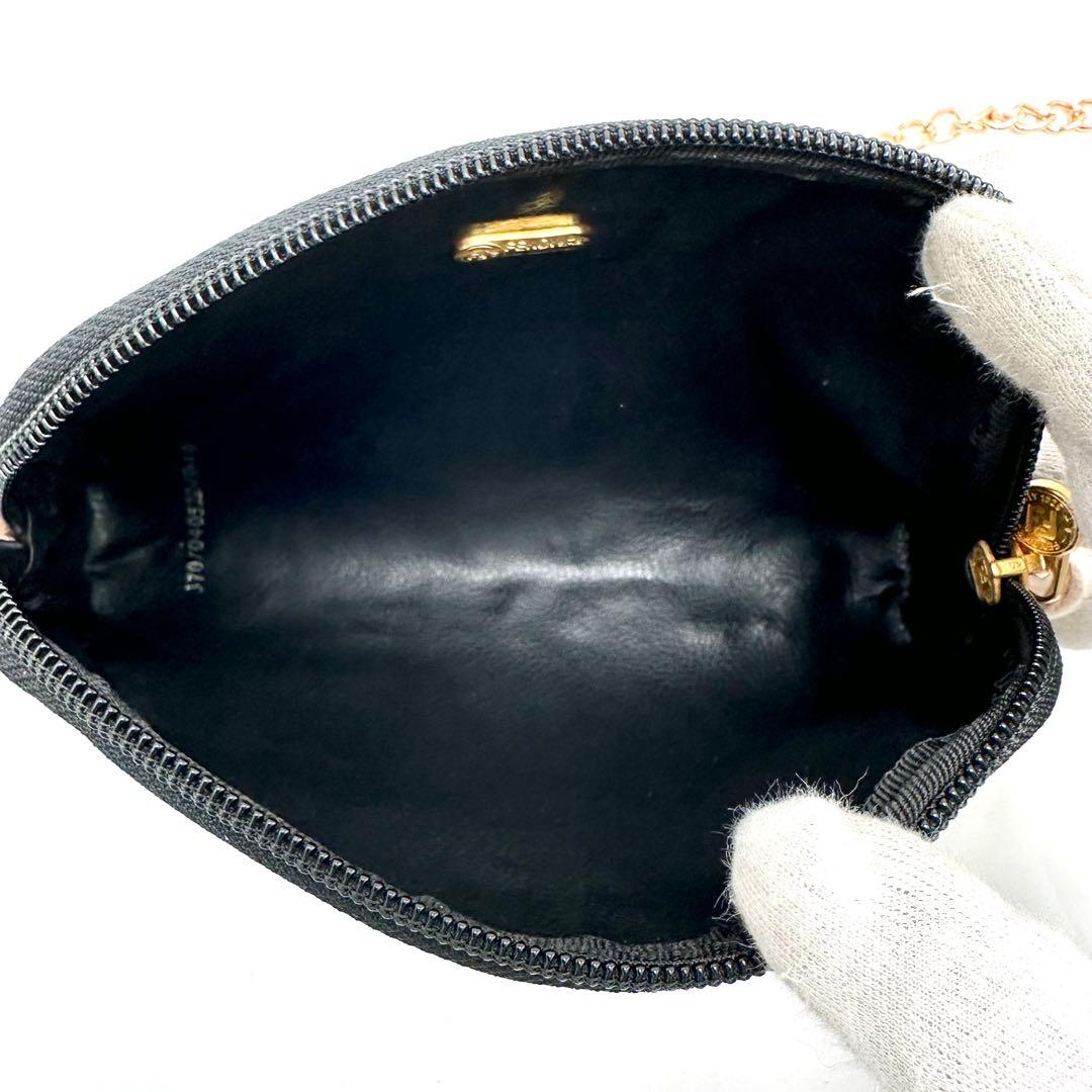 【未使用級】FENDI ショルダーバッグ ペカン チェーン PVC カーキ×黒