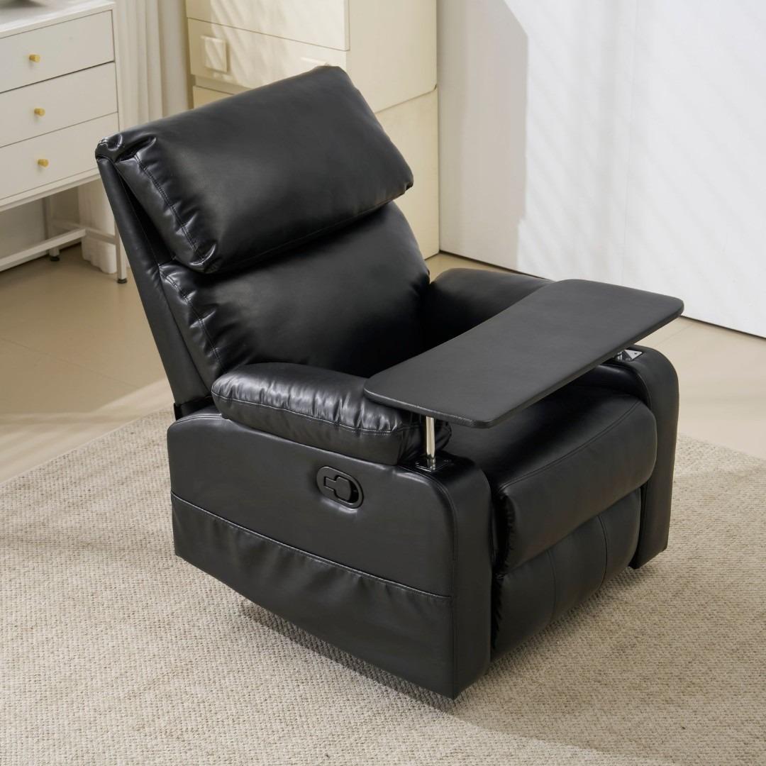 リクライニングソファー 1人掛け ゲーミングチェア PUレザー テーブル付き