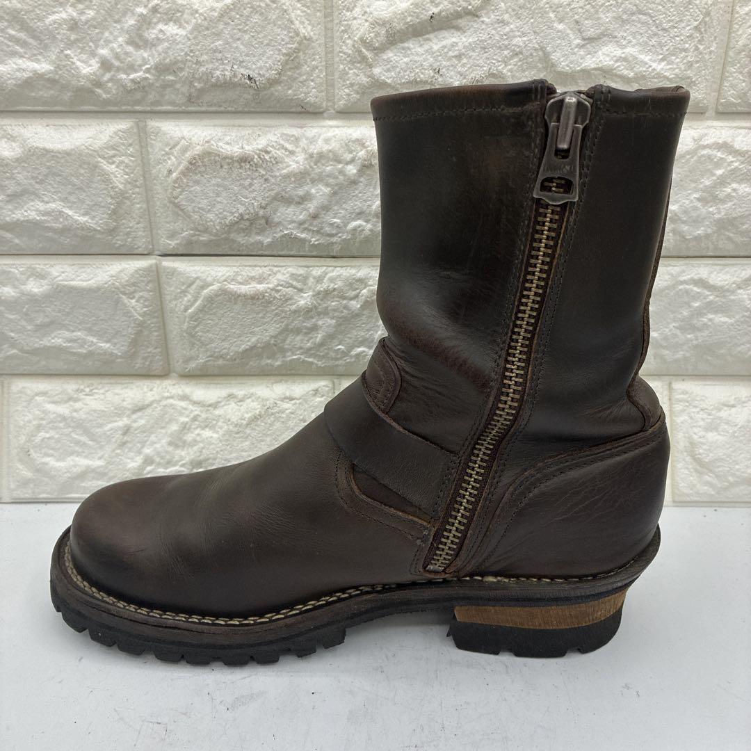 【良品】スローウェアライオン エンジニアブーツOB-8595H ブラウン 7E