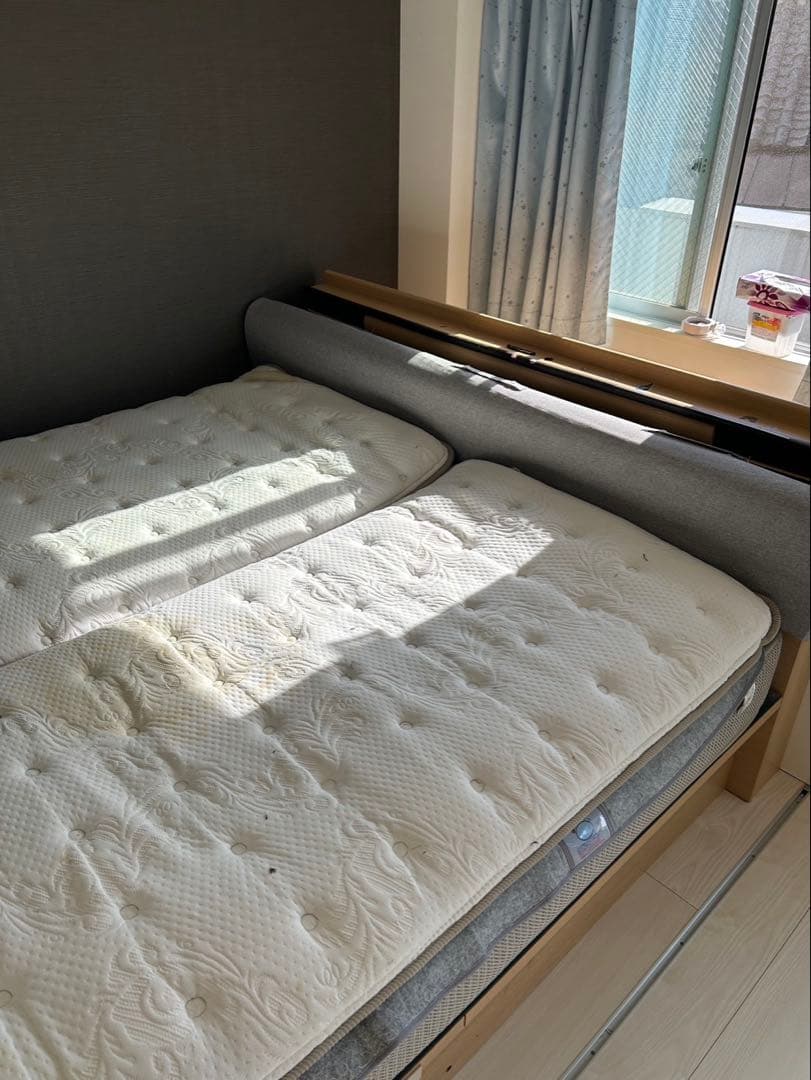 直接orエリア配送限定 ニトリ クイーン跳ね上げ式ベット Nスリープマットレス