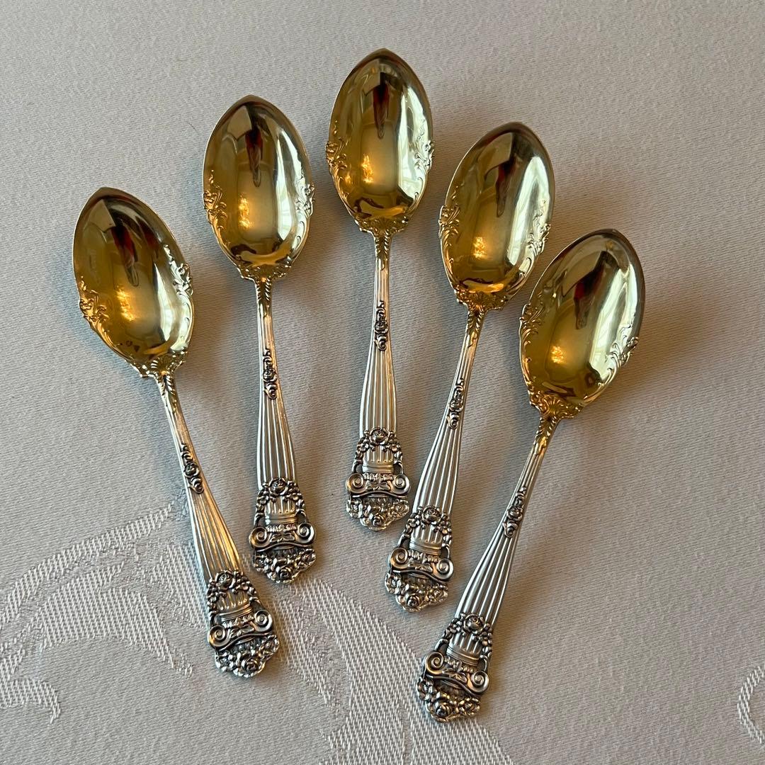 【ローズガーランド】薔薇紋 米国　スターリングシルバー　スプーン5本