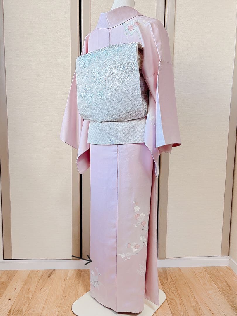 美品　訪問着　一つ紋　フルセット　裄66 加賀友禅 卒業式　入学式　M S 鳥