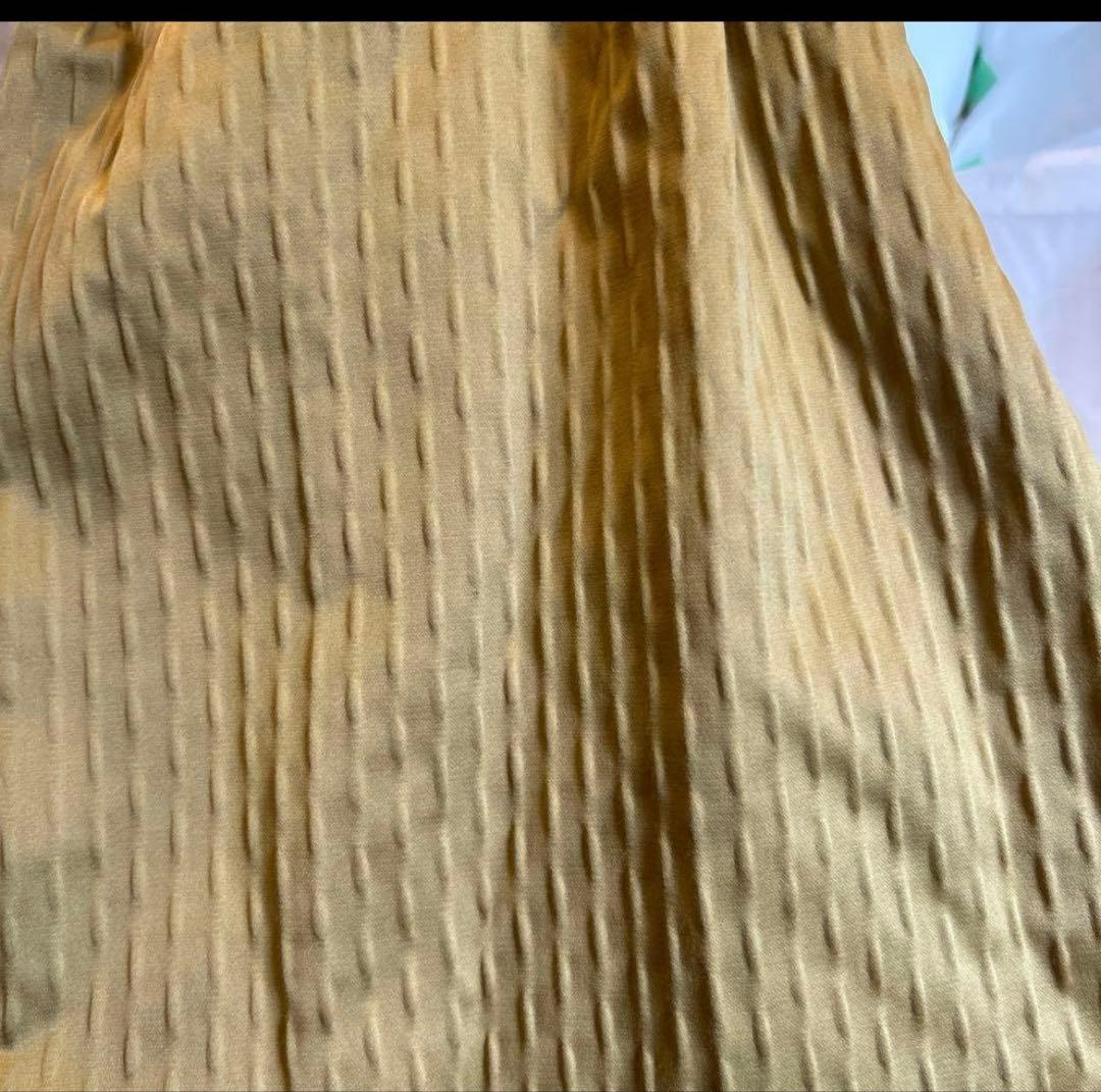 ニトリ　マスタード色 ゴールド？遮光無地カーテン オーダーカーテン