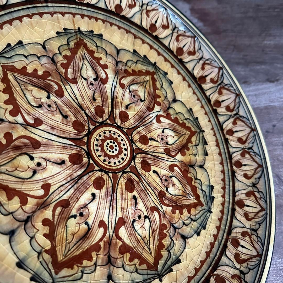 希少　ソビエト陶器　アラベスク模様　大皿　ロシア　焼き物　工芸品　陶磁器　B