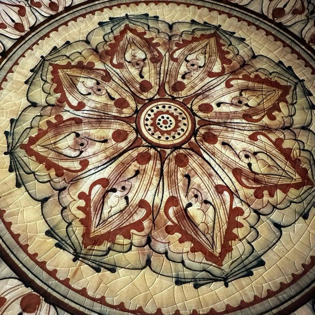 希少　ソビエト陶器　アラベスク模様　大皿　ロシア　焼き物　工芸品　陶磁器　B