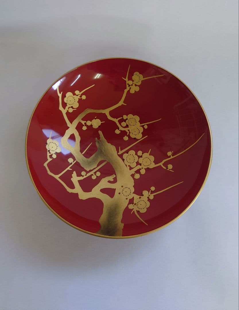 漆塗　木盃　丁字台付　松竹梅　三ッ組盃