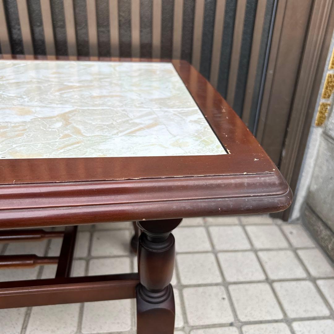 【昭和レトロ】大理石調　テーブル　センターテーブル