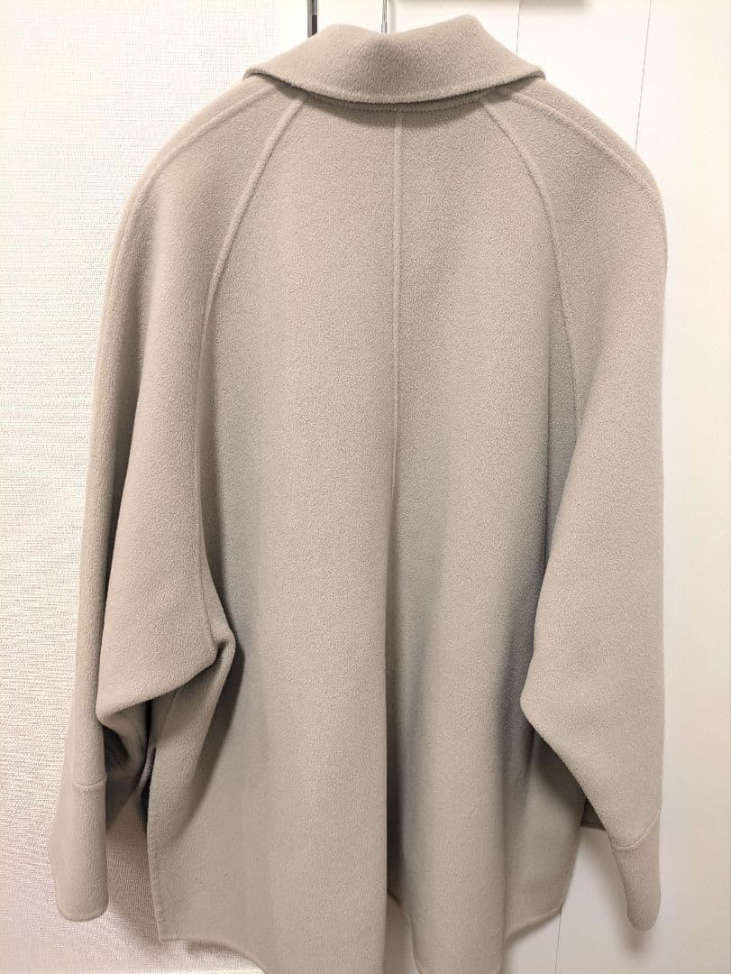 美品IENAスーパー160ダブルフェイスショートコート38ベージュ