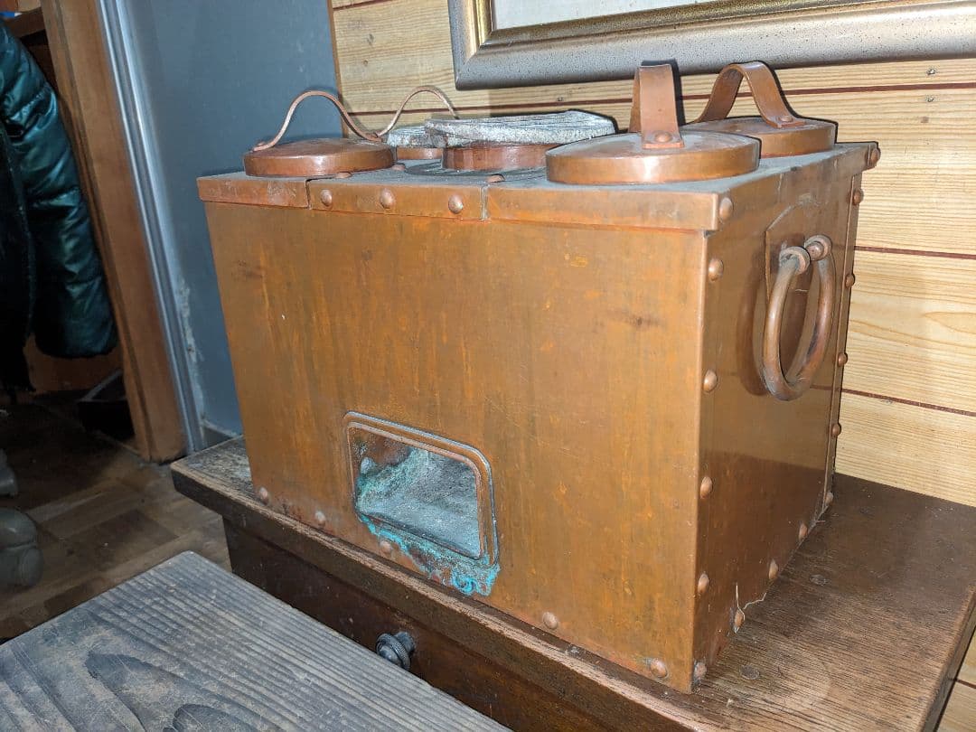 燗銅器　酒燗器　銅製　大振り　茶道具　古民具　　　　 骨董　木箱入り