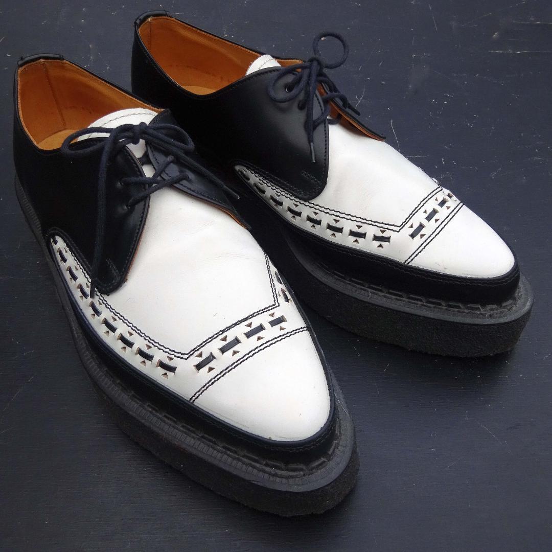 良品英国製ジョージコックス 3705厚底ツートンギブソンラバーソール9検666