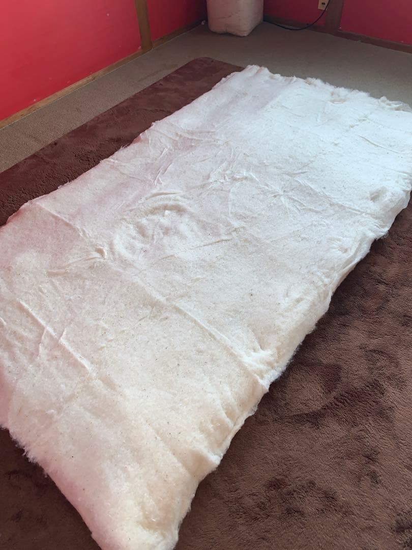 西川生地シングル両面プリント敷布団軽量！側生地中綿共綿100%お任せカバー付き！