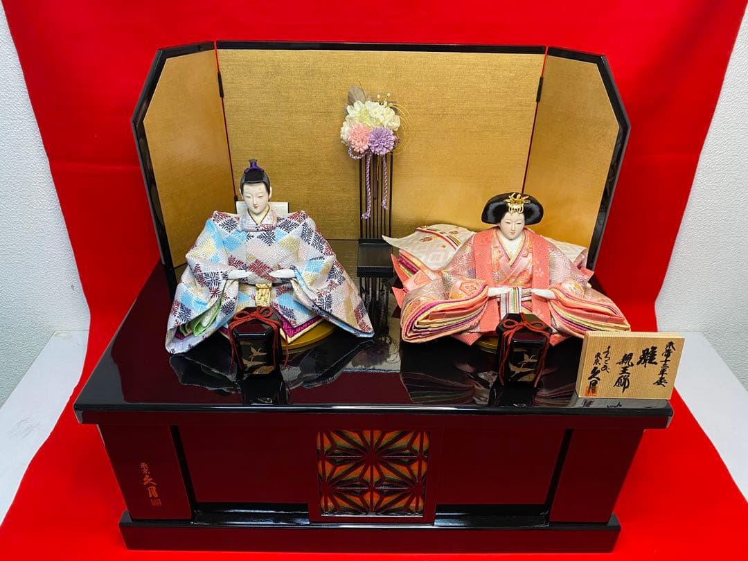 東京久月　雛人形　親王飾り収納セット・サイズ間口約６０×奥行約３４×高さ約５２㎝