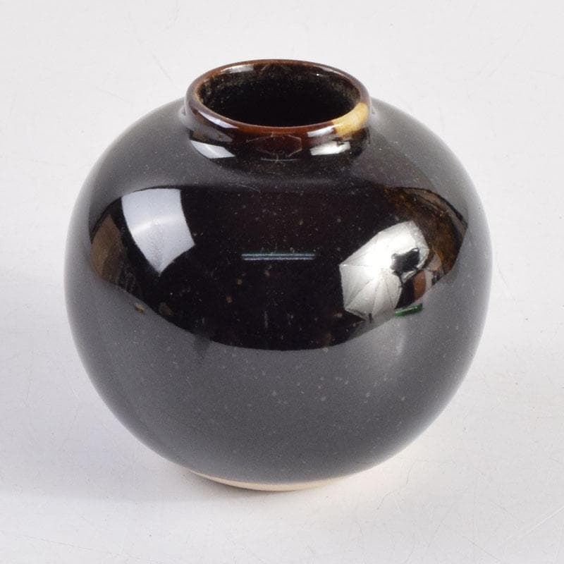 茶道具　古瀬戸　加藤藤山作　文琳茶入　仕覆付　共箱　V　8857