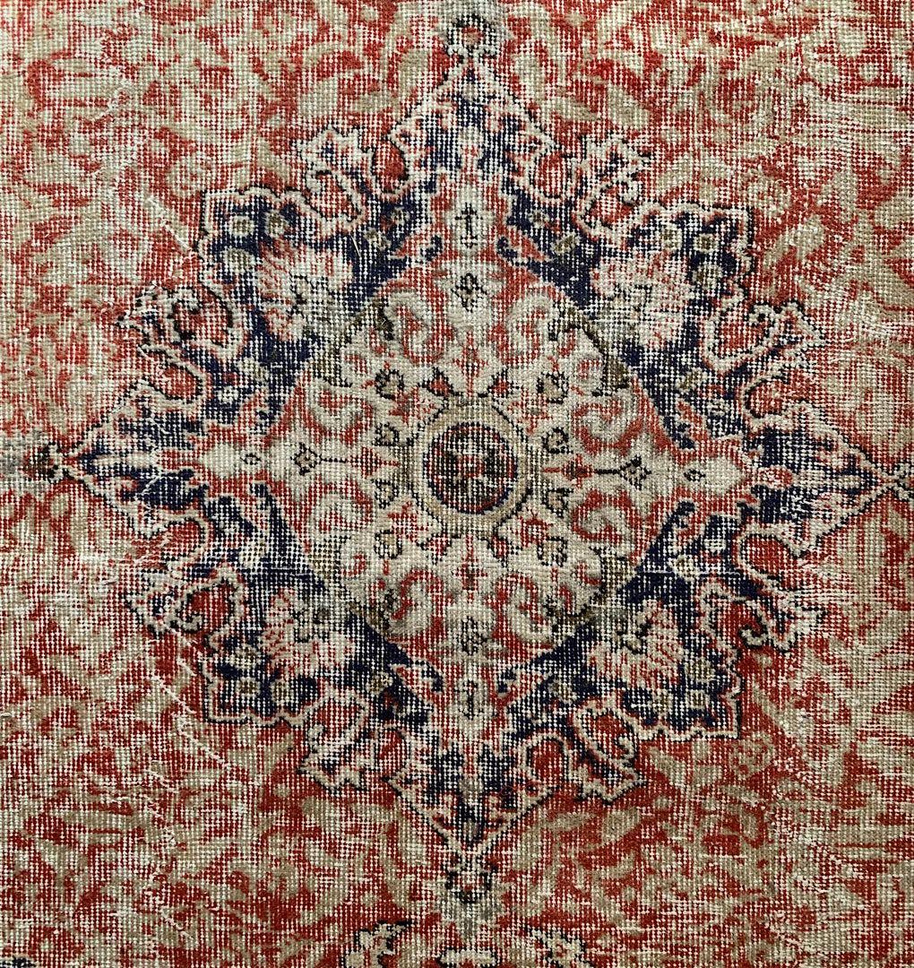 超大判　コーラルレッド　265×144 トルコヴィンテージラグ　メダリオン