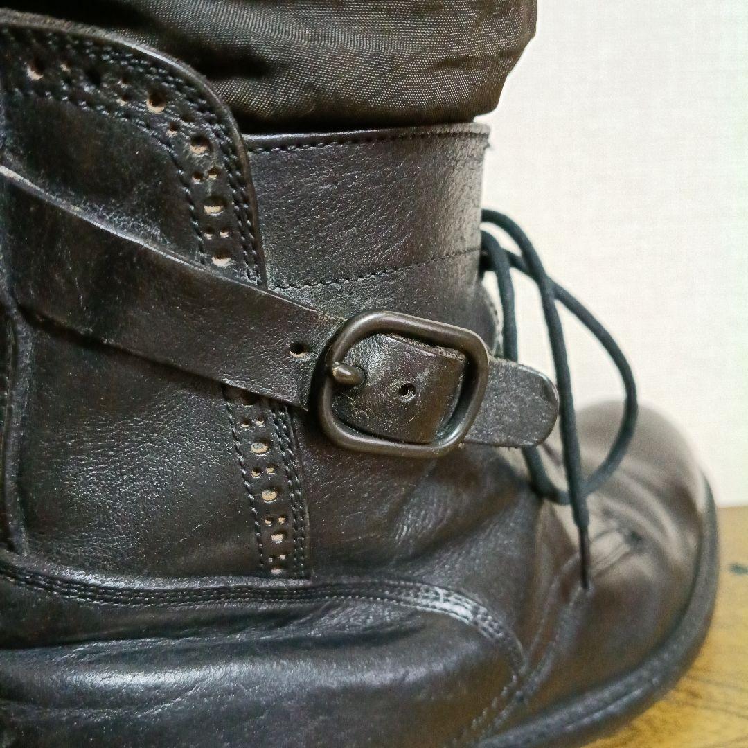 アルフレッドバニスター 41 レースアップ サイドジップ ブーツ 黒 レザー