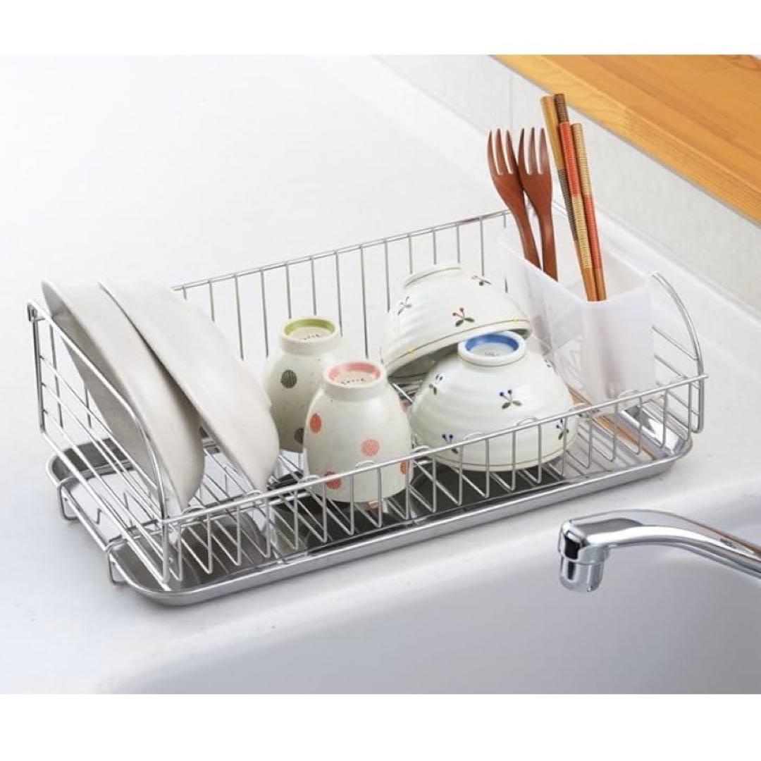 ヨシカワ 突っ張り ステンレス水切りラック 3段