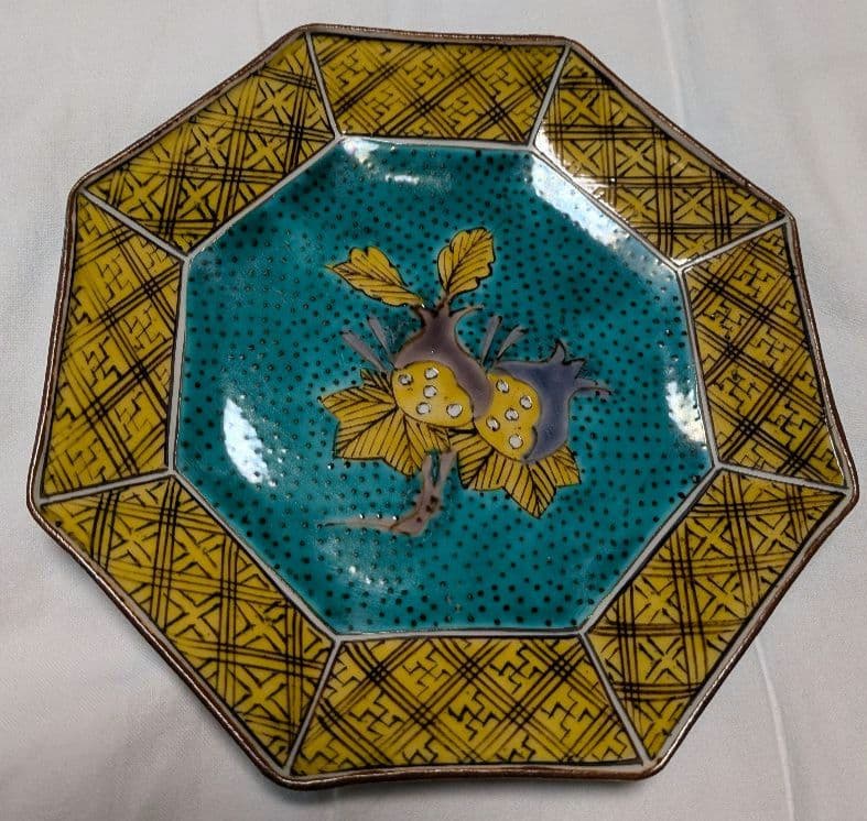 九谷焼　八角形花柄皿 5枚セット