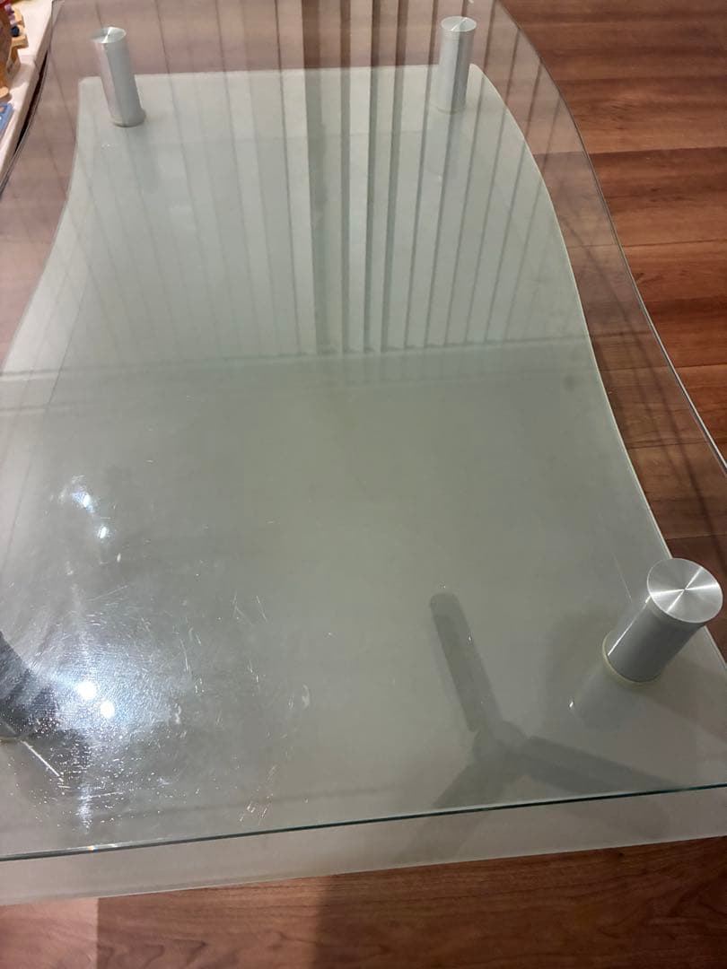 ガラス製曲線デザインセンターテーブル