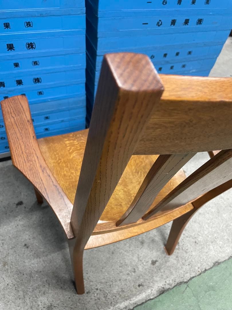 アンティーク家具　オーク材 ダイニングチェア アーム付き