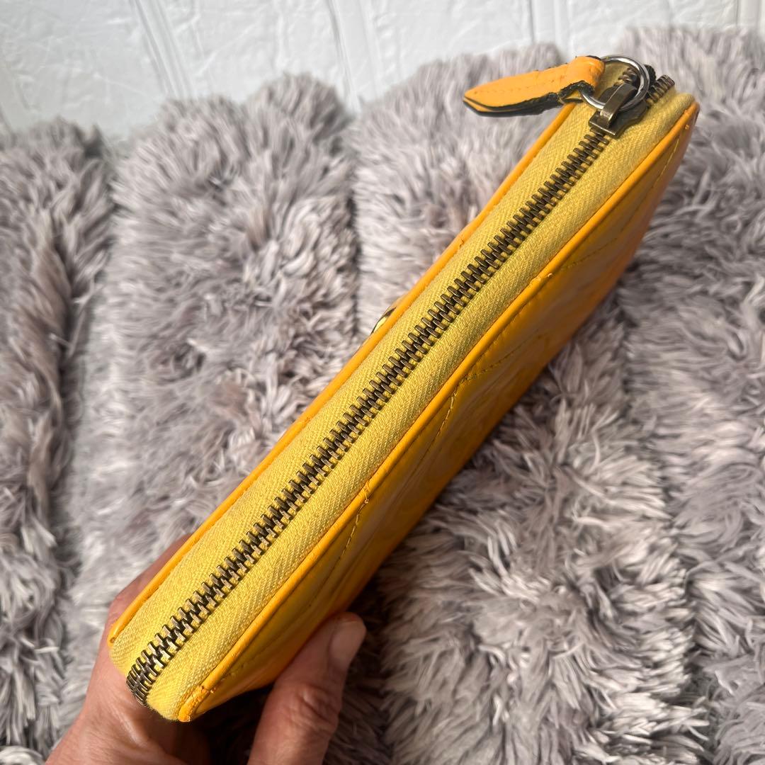 良品✨GUCCI マーモント　長財布　キルティング　ラウンドファスナー　イエロー