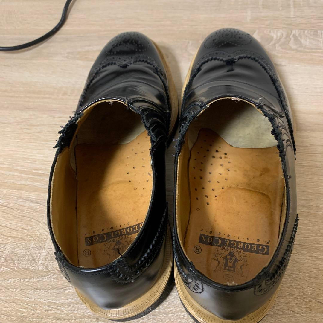 おすすめ e coxドレスシューズ(UK8)ブラックカラー(中古良品)