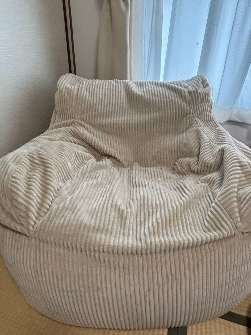 LOOSY コーデュロイ ビーズクッション ベージュ