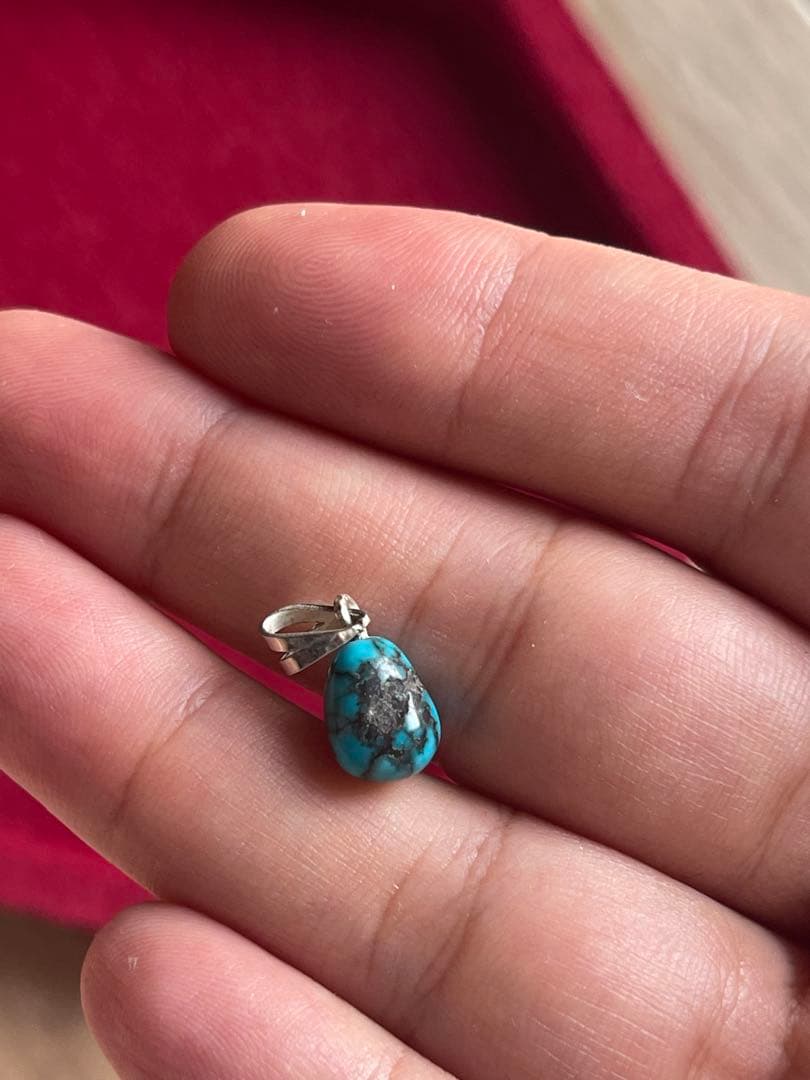 ネックレス ターコイズドロップ型ペンダント