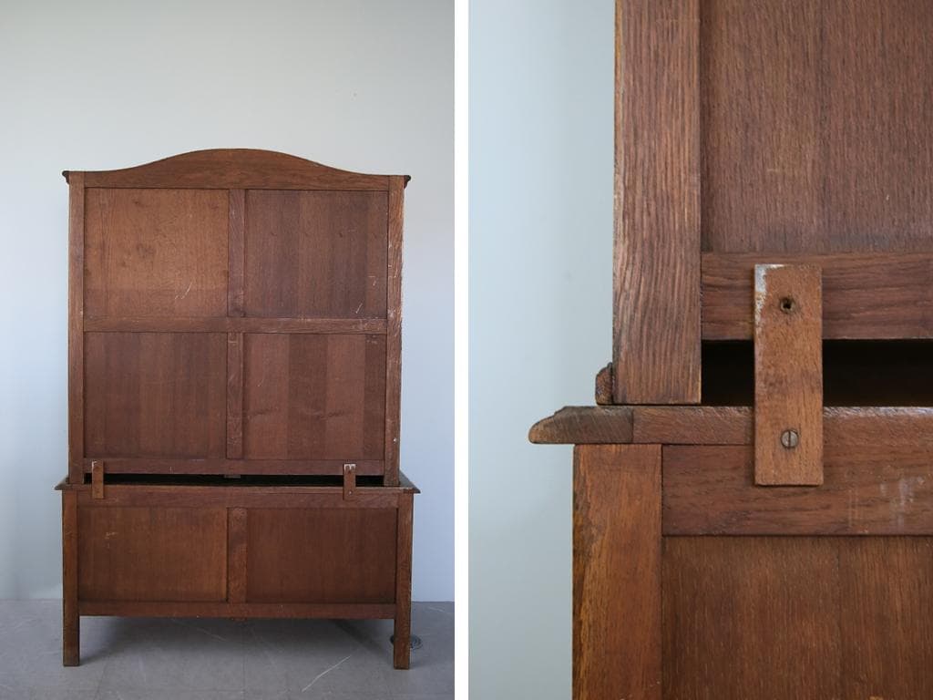 フランスアンティークルイ15世様式キャビネット/本棚/食器棚/飾り棚(90-97