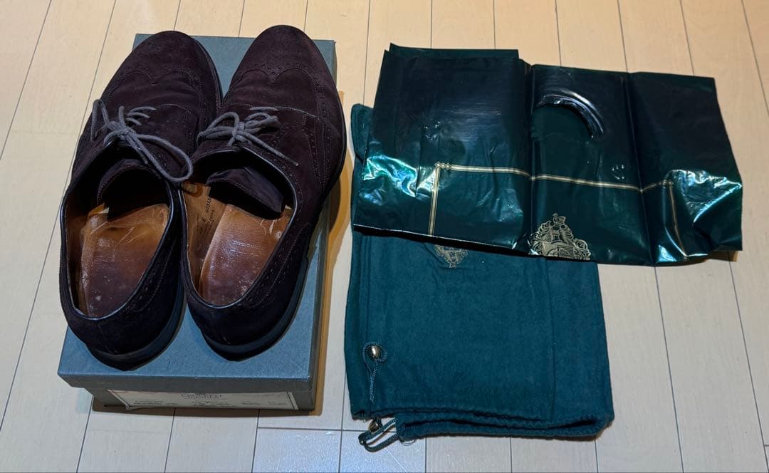 CROCKETT&JONES ダークブラウン スエード ビジネスシューズ