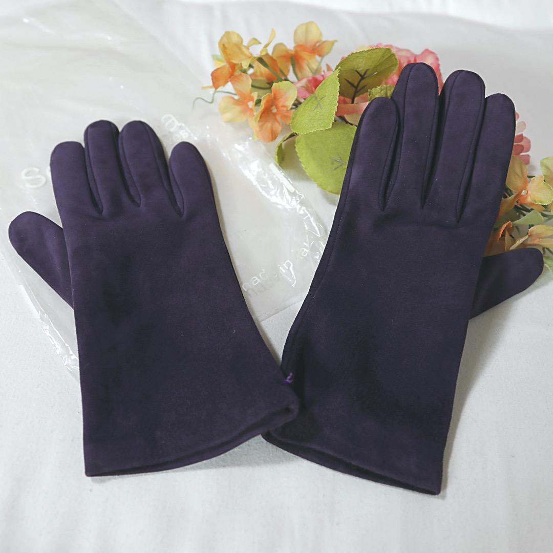 未使用糸つき　巨峰色　Sermoneta Gloves　6.5　本革手袋