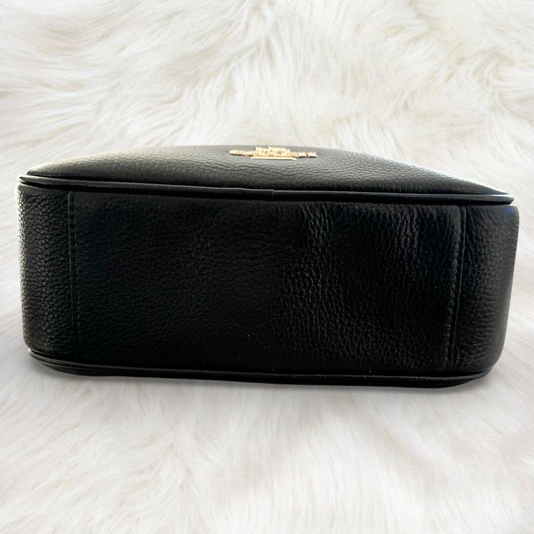 美品 コーチ ジェス カメラバッグ 2way ダブルジップ シボ革 ブラック