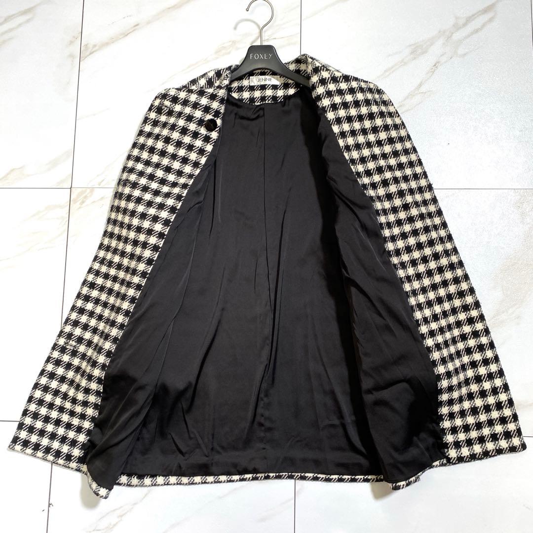 完売♡JENNE 千鳥柄フレンチレトロコート ウール ダブルボタン