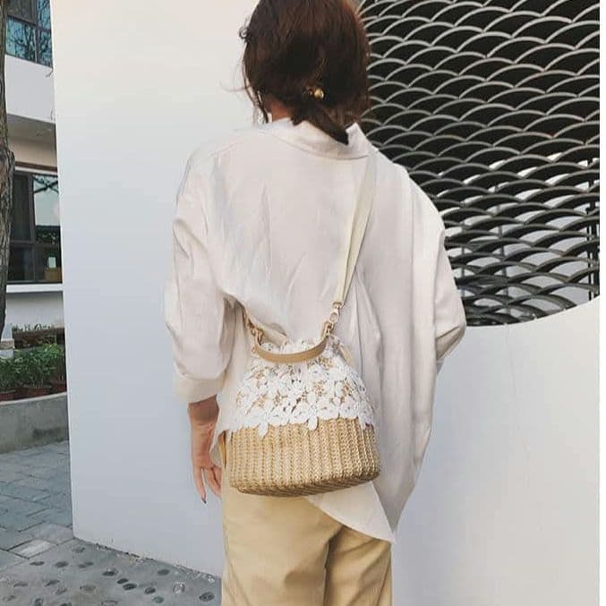 【肩掛け&手さげ】 花柄 かごバッグ ショルダー ミニバック 春夏お薦め♡