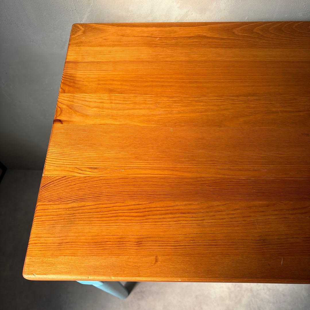 カントリー風 木製テーブル デスク 引き出し付き 水色 アンティーク風