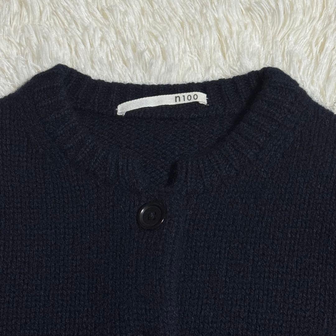 n100 エヌワンハンドレッド　カーディガン 長袖　カシミヤ100 ベルト付き