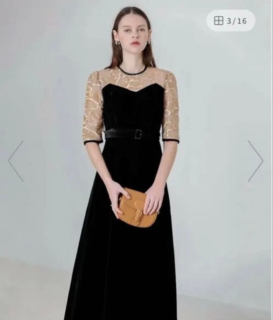 【コアラのマーチ】【Leja】ビスチェ風ウエストベルトドレス　キラキラ刺繍