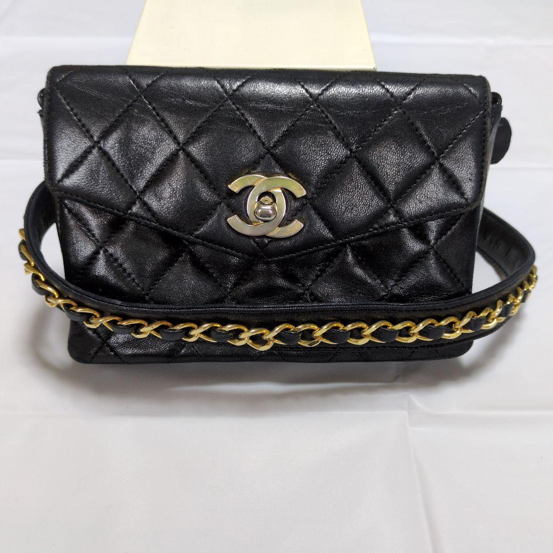 CHANEL マトラッセ　ラムスキンチェーン　ウエストポーチ
