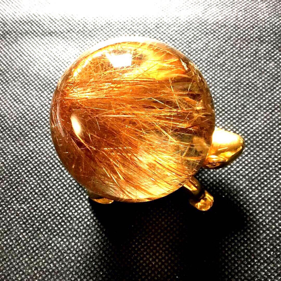 ゴールドルチルクォーツ置物　丸玉　ブラジル産　直経約4.83cm 重さ約160g