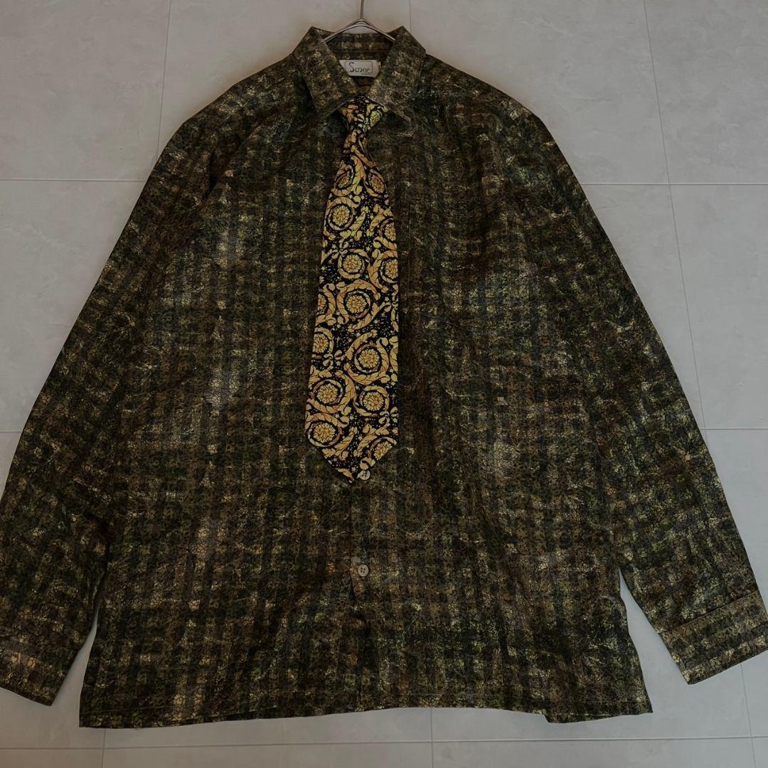 極美品✨豪華５点セット✨イタリア製ダブルスーツVERSACEネクタイ　ピンズ