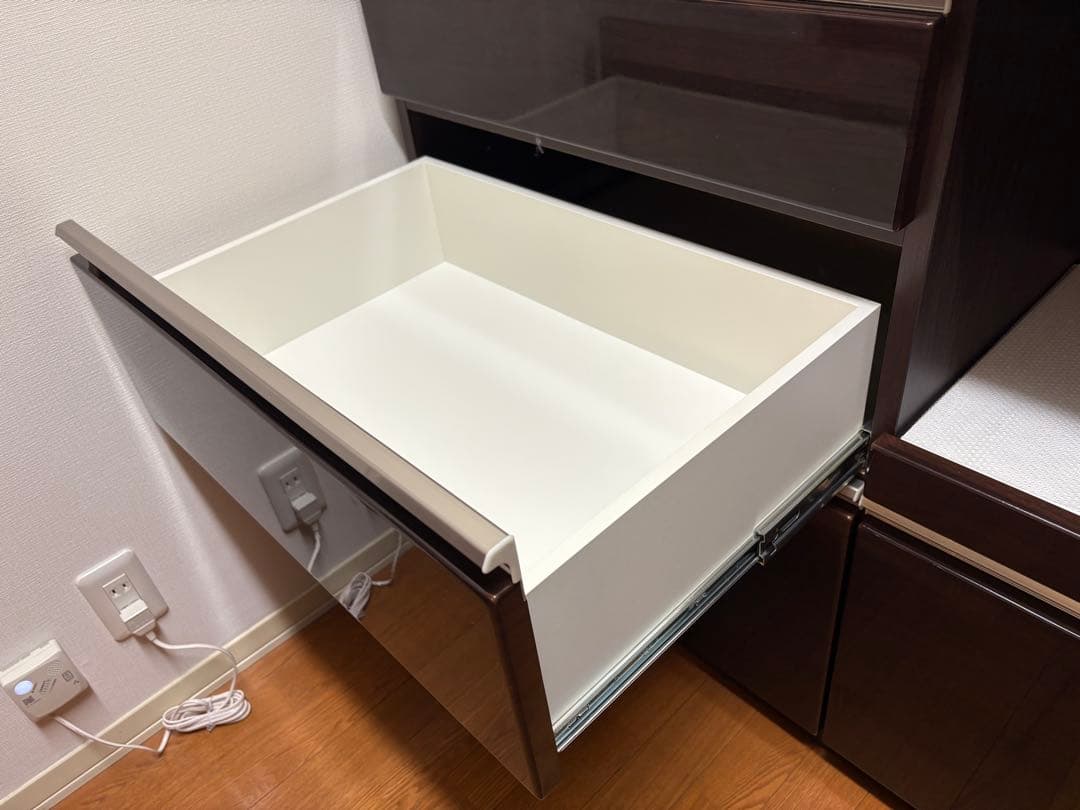 ニトリ　キッチンカウンター　天板付き　ダークブラウン